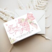 Baby in Bloom Niedlich Pink Bow Baby Dusche Vielen Dankeskarte