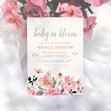 Baby in Bloom Niedlich Pink Garden Themendusche