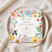 Baby in Bloom | Niedliche Wildblume Kinderdusche Einladung