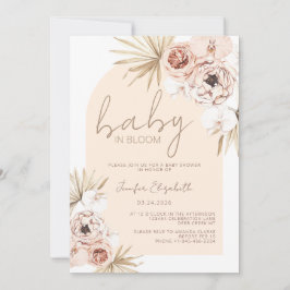 Baby in Bloom Pampas Grass Boho Babydusche Einladung