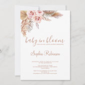 Baby in Bloom Pampas Grass Boho Babydusche Einladung (Vorderseite)