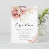 Baby in Bloom Pampas Grass Boho Girl Shower Einladung (Stehend Vorderseite)