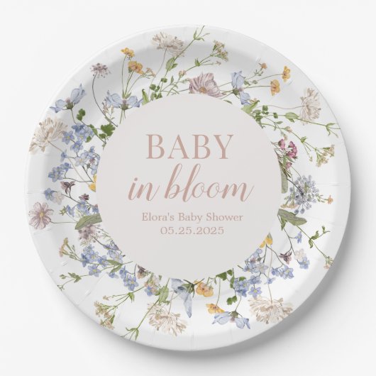 Baby in Bloom Paper 9" Runde Teller (Vorderseite)
