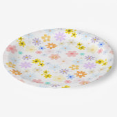 Baby in Bloom Pastel Floral Retro Baby Dusche Pappteller (Schrägansicht)