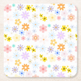 Baby in Bloom Pastel Floral Retro Baby Dusche Rechteckiger Pappuntersetzer