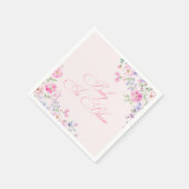 Baby In Bloom Pastel Pink Floral Baby Shower Serviette (Ecke)