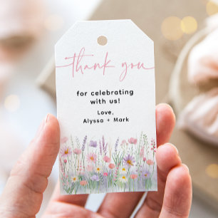 Baby in Bloom Pastel Wildblume Kinderdusche Geschenkanhänger