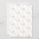 Baby in Bloom Pastel Wildblumen Kinderdusche Einladung (Rückseite)