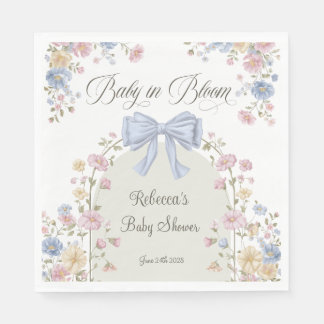 Baby In Bloom Pastel Wildflower Baby Shower Serviette