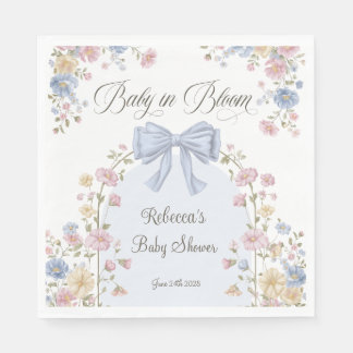 Baby In Bloom Pastel Wildflower Baby Shower Serviette