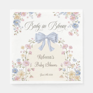 Baby In Bloom Pastel Wildflower Baby Shower Serviette