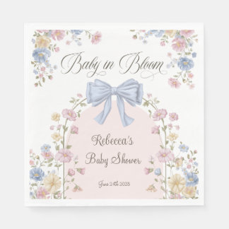 Baby In Bloom Pastel Wildflower Baby Shower Serviette