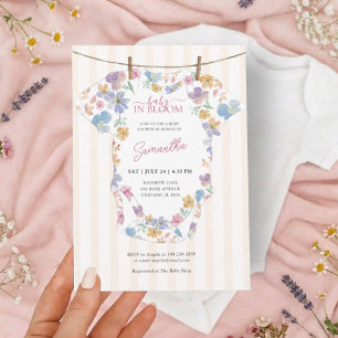 Baby In Bloom Pastell-Kleiderlinie Baby Shower Einladung