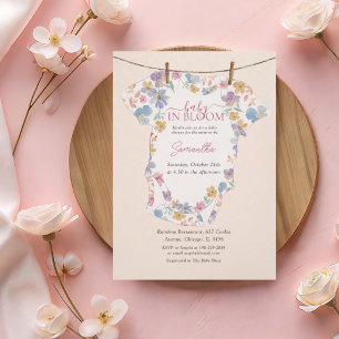Baby In Bloom Pastell-Wasserfarbe Baby Shower Einladung