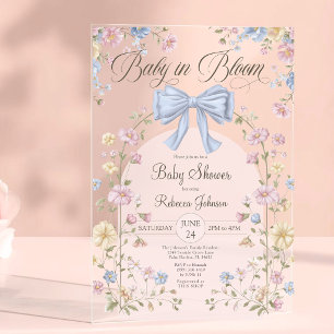 Baby In Bloom Pastell-Wildblumen-Baby-Party Acryleinladungen