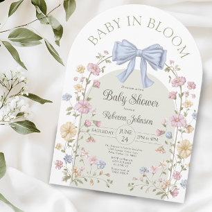 Baby In Bloom Pastell-Wildblumen-Baby-Party Einladung