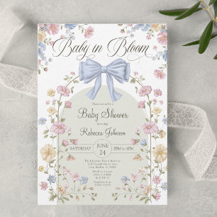 Baby In Bloom Pastell-Wildblumen-Baby-Party Einladung