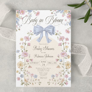 Baby In Bloom Pastell-Wildblumen-Baby-Party Einladung