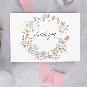 Baby In Bloom Pastell-Wildblumen-Babyparty Dankeskarte
