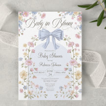 Baby In Bloom Pastell-Wildblumen-Babyparty