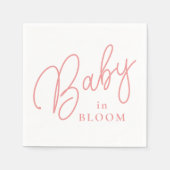 Baby in Bloom Peach Farbe Handschrift Script Serviette (Vorderseite)