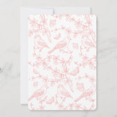 Baby in Bloom Pfirsichpink Chinoiserie Babydusche Einladung (Rückseite)