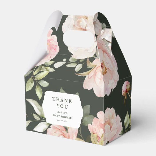 Baby in Bloom Pink Aquarell Blumenspülung Geschenkschachtel (Vorderseite)