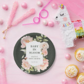 Baby in Bloom Pink Aquarell Blumenspülung Pappteller (Party)