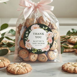 Baby in Bloom Pink Aquarell Blumenspülung Runder Aufkleber