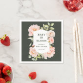 Baby in Bloom Pink Aquarell Blumenspülung Serviette (Beispiel)