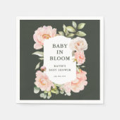 Baby in Bloom Pink Aquarell Blumenspülung Serviette (Vorderseite)
