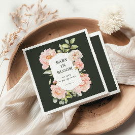 Baby in Bloom Pink Aquarell Blumenspülung Serviette