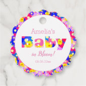 Baby in Bloom Pink Babydusche Geschenkanhänger (Vorderseite)