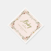 Baby in Bloom Pink Babydusche Serviette (Ecke)