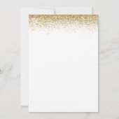 Baby in Bloom Pink Blue Handgeschriebene Gold Conf Einladung (Rückseite)