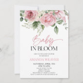 Baby in Bloom Pink Blume Baby Dusche Einladung (Vorderseite)