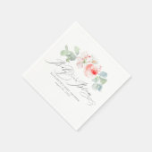 Baby in Bloom Pink Blume Elegante Babydusche Serviette (Ecke)