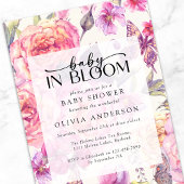 Baby in Bloom Pink Blumenblütendusche Einladung