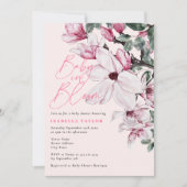 Baby in Bloom Pink Blumenblütendusche Einladung (Vorderseite)