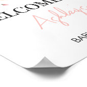 Baby in Bloom Pink Blumendusche Begrüßung Poster (Ecke)