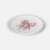 Baby in Bloom Pink Blumenknecht Baby Dusche Pappteller (Schrägansicht)