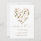 Baby in Bloom Pink Blumenstrauß Mädchen Kinderdusc Einladung (Vorderseite)