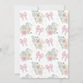 Baby in Bloom Pink Bow Baby Shower Einladung (Rückseite)