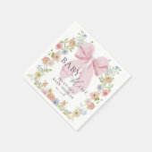 Baby in Bloom Pink Bow Baby Shower Serviette (Ecke)