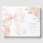 Baby in Bloom Pink Bow Babydusche Gästebuch (Vorderseite)