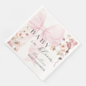 Baby in Bloom Pink Bow Babydusche Napkins Serviette (Ecke)