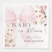 Baby in Bloom Pink Bow Babydusche Napkins Serviette (Vorderseite)