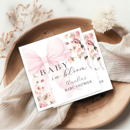Baby in Bloom Pink Bow Babydusche Napkins Serviette