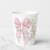 Baby in Bloom Pink Bow Babydusche Pappbecher (Rückseite)