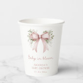 Baby in Bloom Pink Bow Babydusche Pappbecher (Vorderseite)